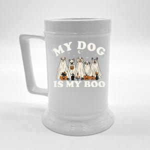 My Dog Is My Boo Halloween Funny Dog Owner Ghost Lover Gift Beer Stein