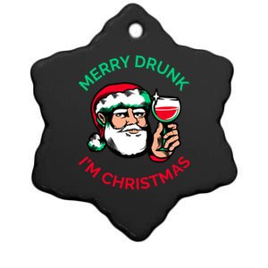 Merry Drunk IM Christmas Funny Santa Claus Ing Wine Gift Ceramic Star Ornament