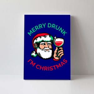 Merry Drunk IM Christmas Funny Santa Claus Ing Wine Gift Canvas