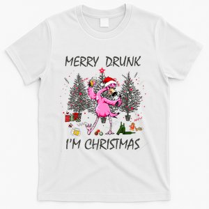 Merry Drunk IM Christmas Ugly Sweater Twerking Flamingo T-Shirt