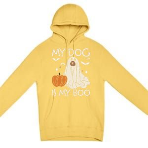 My Dog Is My Boo Funny Ghost Dog Pumpkin Halloween Dog Lover Gift Premium Pullover Hoodie