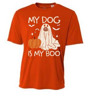 My Dog Is My Boo Funny Ghost Dog Pumpkin Halloween Dog Lover Gift Cooling Performance Crew T-Shirt