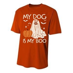 My Dog Is My Boo Funny Ghost Dog Pumpkin Halloween Dog Lover Gift Performance Sprint T-Shirt