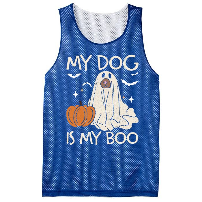 My Dog Is My Boo Funny Ghost Dog Pumpkin Halloween Dog Lover Gift Mesh Reversible Basketball Jersey Tank