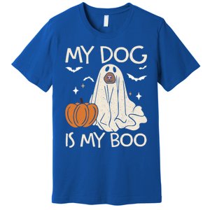 My Dog Is My Boo Funny Ghost Dog Pumpkin Halloween Dog Lover Gift Premium T-Shirt