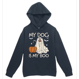 My Dog Is My Boo Funny Ghost Dog Pumpkin Halloween Dog Lover Gift Urban Pullover Hoodie