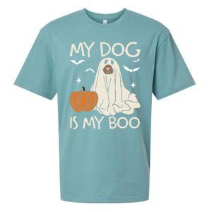 My Dog Is My Boo Funny Ghost Dog Pumpkin Halloween Dog Lover Gift Sueded Cloud Jersey T-Shirt