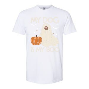 My Dog Is My Boo Funny Ghost Dog Pumpkin Halloween Dog Lover Gift Softstyle CVC T-Shirt