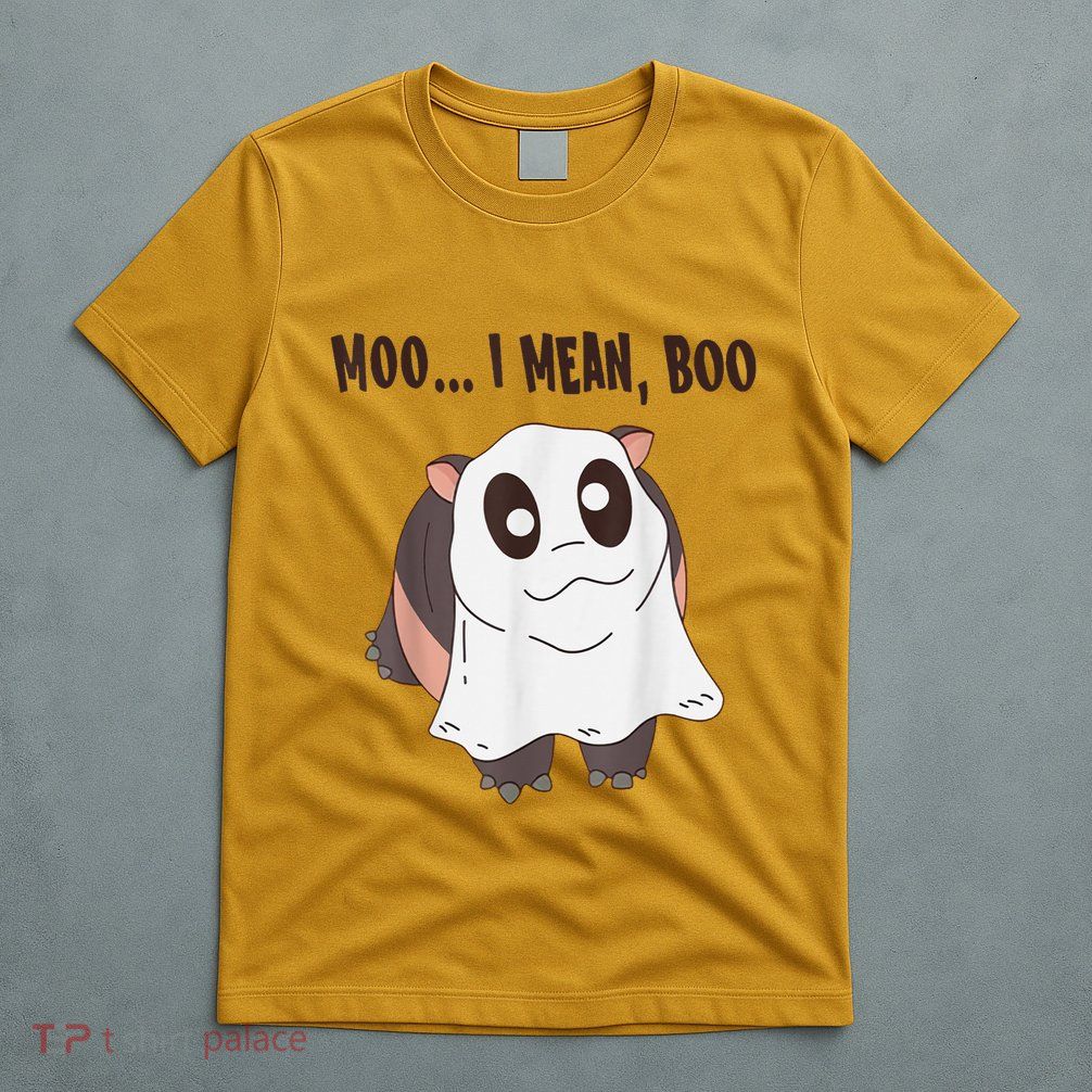 Moo Deng I Mean Boo Bouncy Pig Cute Baby Hippo For Halloween T-Shirt