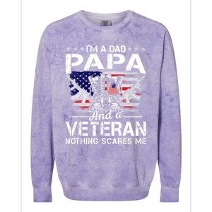 Men Distressed I'm A Dad Papa Gift Veteran Father's Day Gift Colorblast Crewneck Sweatshirt