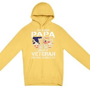 Men Distressed I'm A Dad Papa Gift Veteran Father's Day Gift Premium Pullover Hoodie