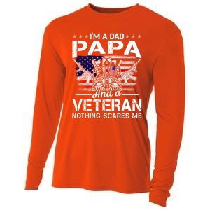 Men Distressed I'm A Dad Papa Gift Veteran Father's Day Gift Cooling Performance Long Sleeve Crew