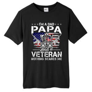 Men Distressed I'm A Dad Papa Gift Veteran Father's Day Gift Tall Fusion ChromaSoft Performance T-Shirt