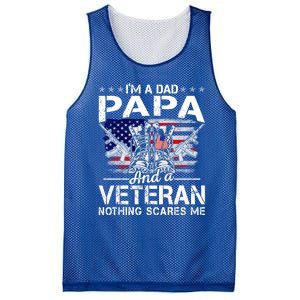 Men Distressed I'm A Dad Papa Gift Veteran Father's Day Gift Mesh Reversible Basketball Jersey Tank