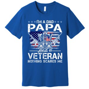 Men Distressed I'm A Dad Papa Gift Veteran Father's Day Gift Premium T-Shirt