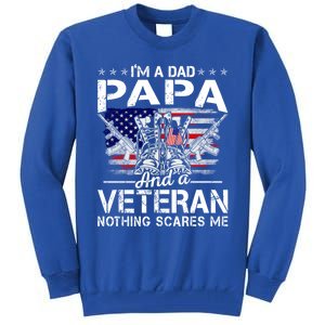 Men Distressed I'm A Dad Papa Gift Veteran Father's Day Gift Tall Sweatshirt