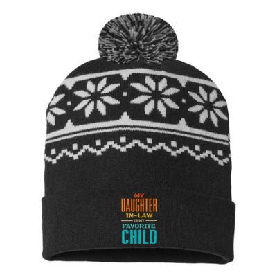 My Daughter In Law Is My Favorite Child Father Mother in Law USA-Made Snowflake Beanie