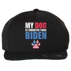 My Dog Is Smarter Than Your President Biden Funny AntiBiden Wool Snapback Cap