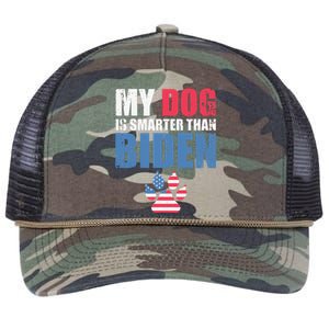 My Dog Is Smarter Than Your President Biden Funny AntiBiden Retro Rope Trucker Hat Cap