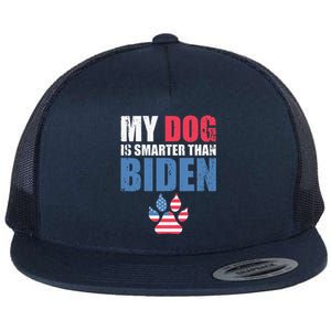 My Dog Is Smarter Than Your President Biden Funny AntiBiden Flat Bill Trucker Hat