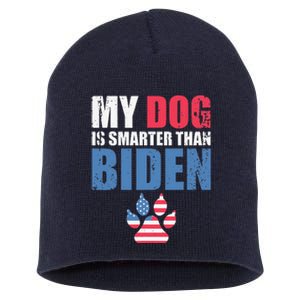 My Dog Is Smarter Than Your President Biden Funny AntiBiden Short Acrylic Beanie