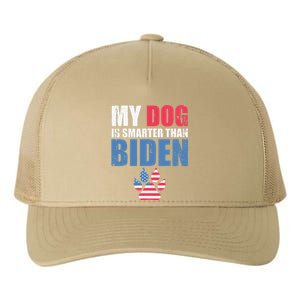 My Dog Is Smarter Than Your President Biden Funny AntiBiden Yupoong Adult 5-Panel Trucker Hat