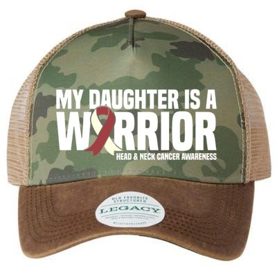 My Daughter Is A Warrior Burgundy Head Neck Cancer Awareness Gift Legacy Tie Dye Trucker Hat