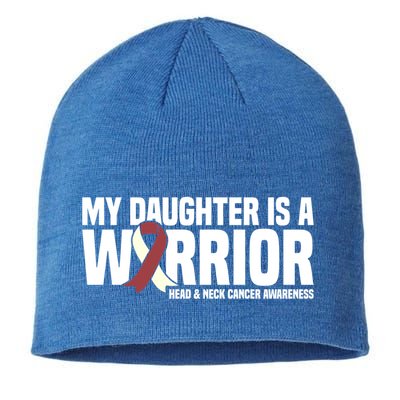 My Daughter Is A Warrior Burgundy Head Neck Cancer Awareness Gift Sustainable Beanie