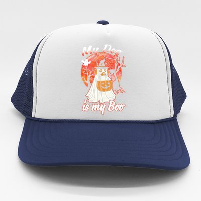 My Dog Is My Boo Funny Halloween Funny Gift Trucker Hat