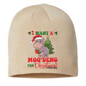 Moo Deng I Want A Moo Deng For Christmas Pygmy Baby Hippo Sustainable Beanie