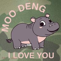 Moo Deng I Love You Legacy Tie Dye Trucker Hat
