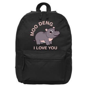 Moo Deng I Love You 16 in Basic Backpack