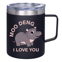 Moo Deng I Love You 12oz Stainless Steel Coffee Mug