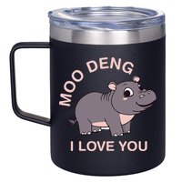 Moo Deng I Love You 12oz Stainless Steel Coffee Mug