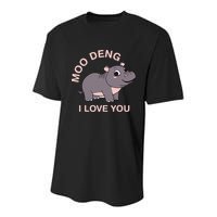 Moo Deng I Love You Youth Performance Sprint T-Shirt