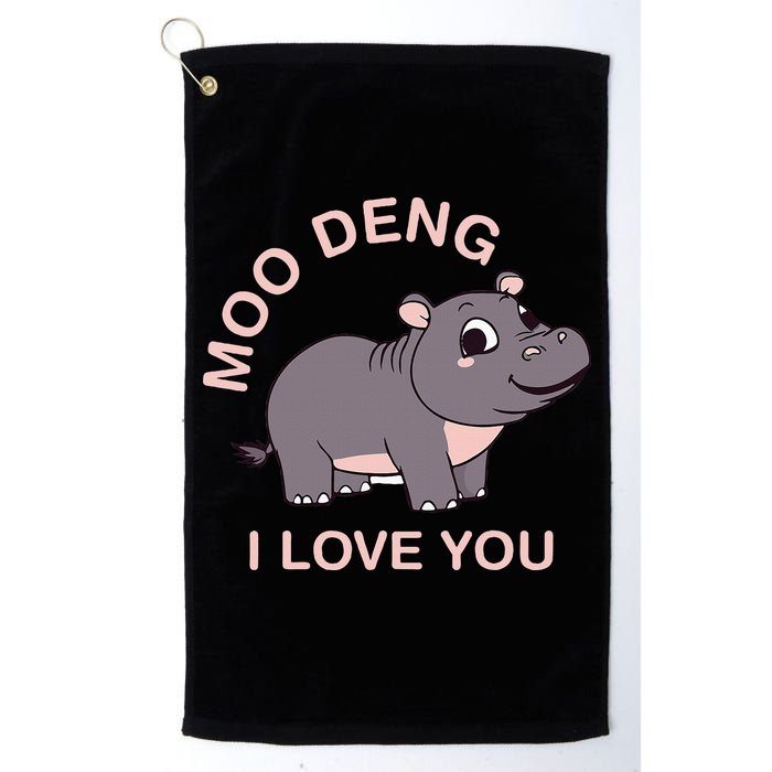 Moo Deng I Love You Golf Towel