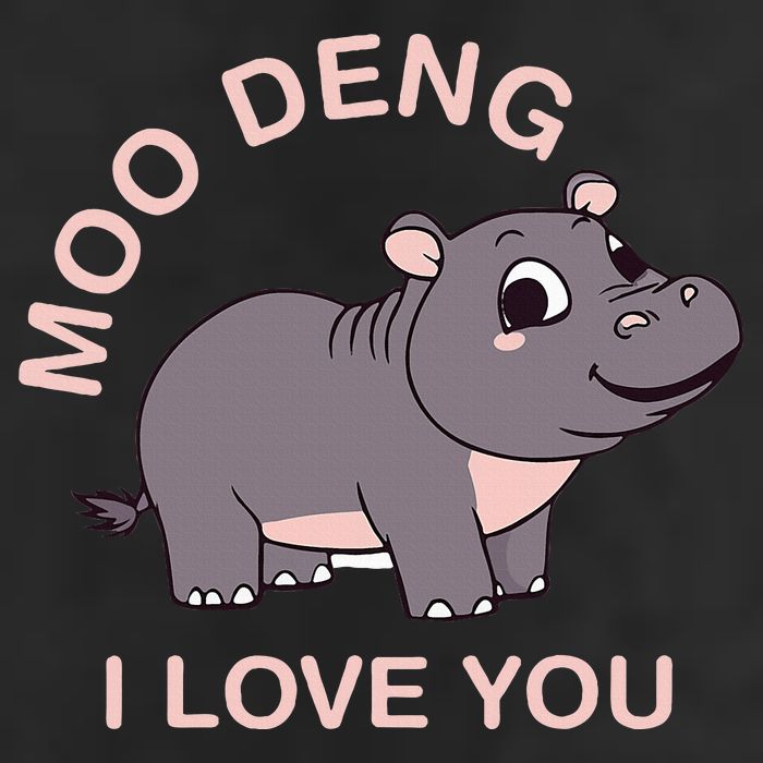 Moo Deng I Love You Golf Towel