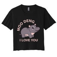 Moo Deng I Love You Women's Crop Top Tee