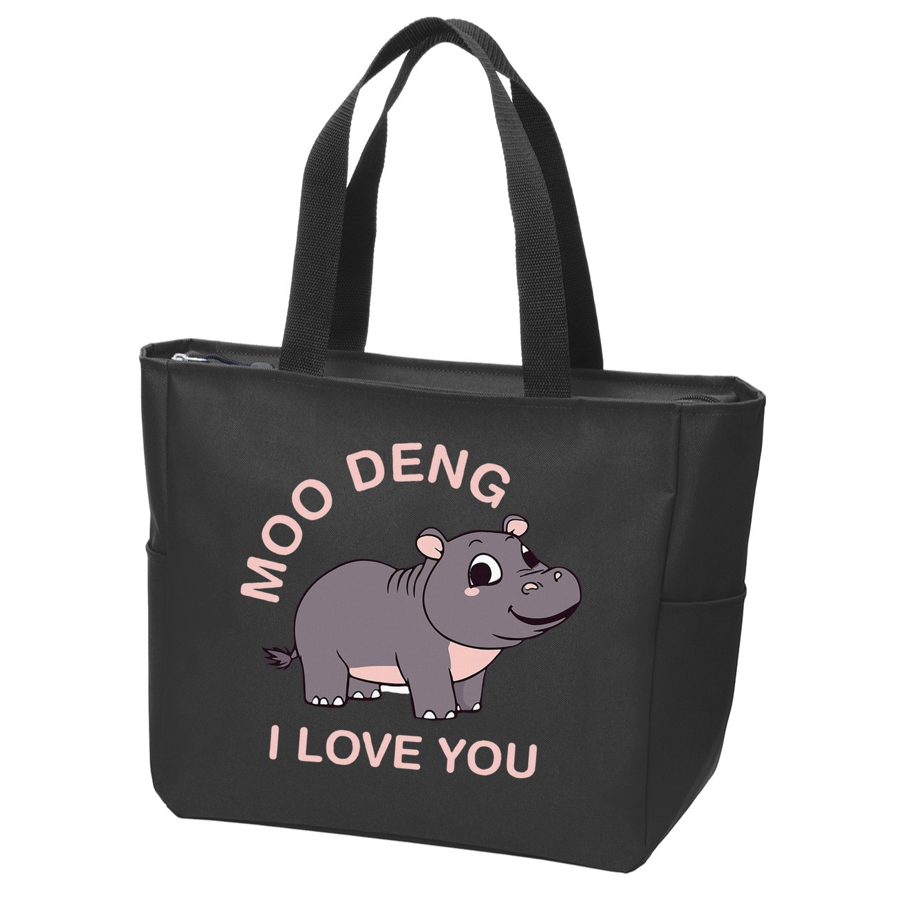 Moo Deng I Love You Zip Tote Bag