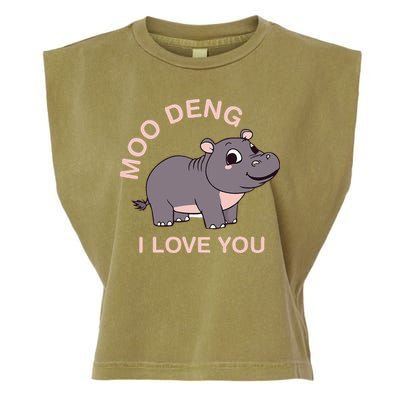 Moo Deng I Love You Garment-Dyed Women's Muscle Tee