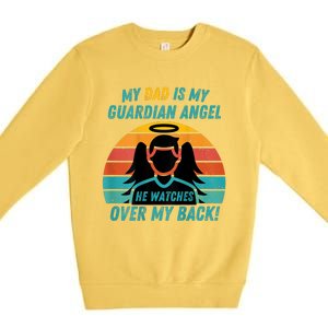 My Dad Is My Guardian Angel Retro Style Premium Crewneck Sweatshirt