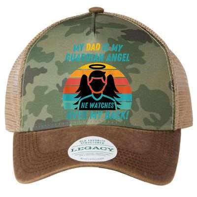 My Dad Is My Guardian Angel Retro Style Legacy Tie Dye Trucker Hat