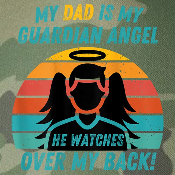 My Dad Is My Guardian Angel Retro Style Legacy Tie Dye Trucker Hat