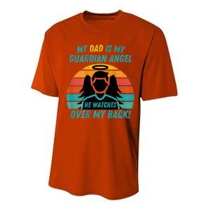 My Dad Is My Guardian Angel Retro Style Performance Sprint T-Shirt