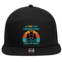 My Dad Is My Guardian Angel Retro Style 7 Panel Mesh Trucker Snapback Hat