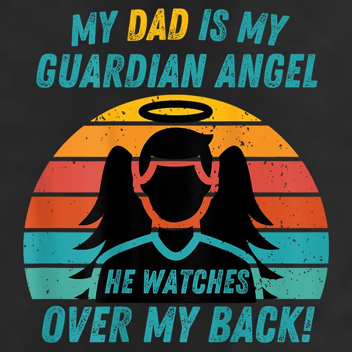 My Dad Is My Guardian Angel Retro Style 7 Panel Mesh Trucker Snapback Hat
