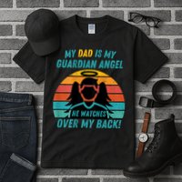 My Dad Is My Guardian Angel Retro Style Tall T-Shirt
