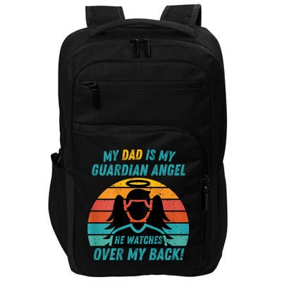 My Dad Is My Guardian Angel Retro Style Impact Tech Backpack