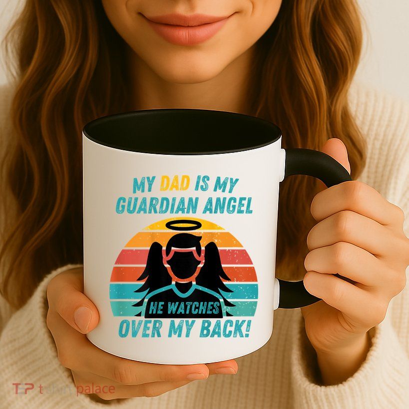 My Dad Is My Guardian Angel Retro Style Mug