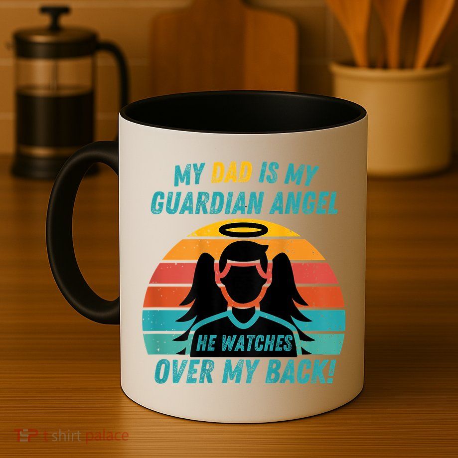 My Dad Is My Guardian Angel Retro Style Mug
